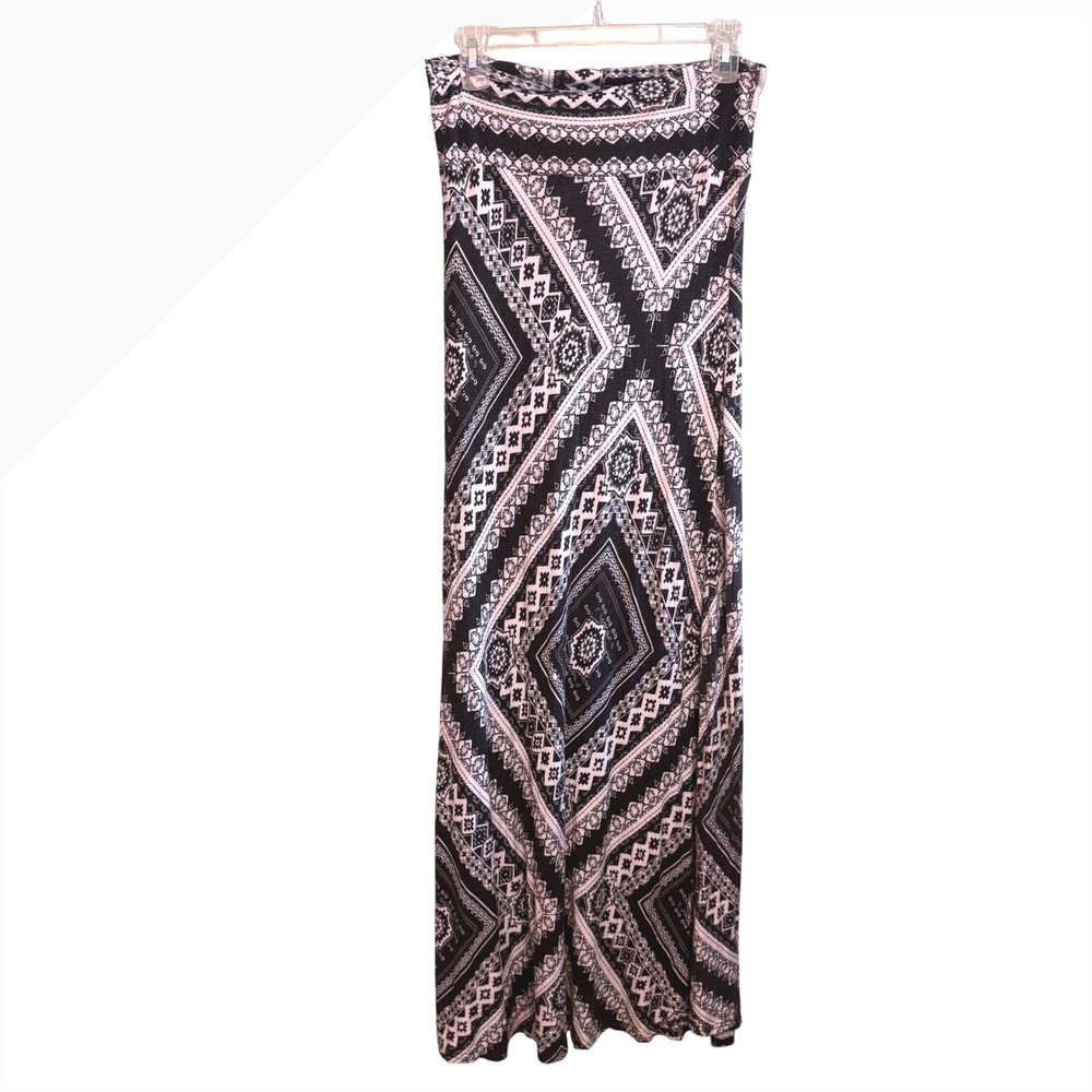 American Rag Cie Womens Black White Geometric Tribal Print Maxi Skirt Size M